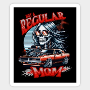 Not A Regular Mom Skeleton Sunglasses Racing Race Car Street Car Supercharger Mothers Day Mama Mother Mommy Sticker